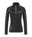 Sweat Cintré À Manches Longues Raglan Et Col Montant Zippé Yonder Femme Noir Regatta-1