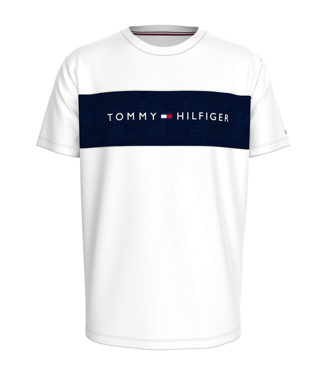 T-shirt Motif/style Logo Homme Blanc Bleu Marine Tommy Hilfiger-1