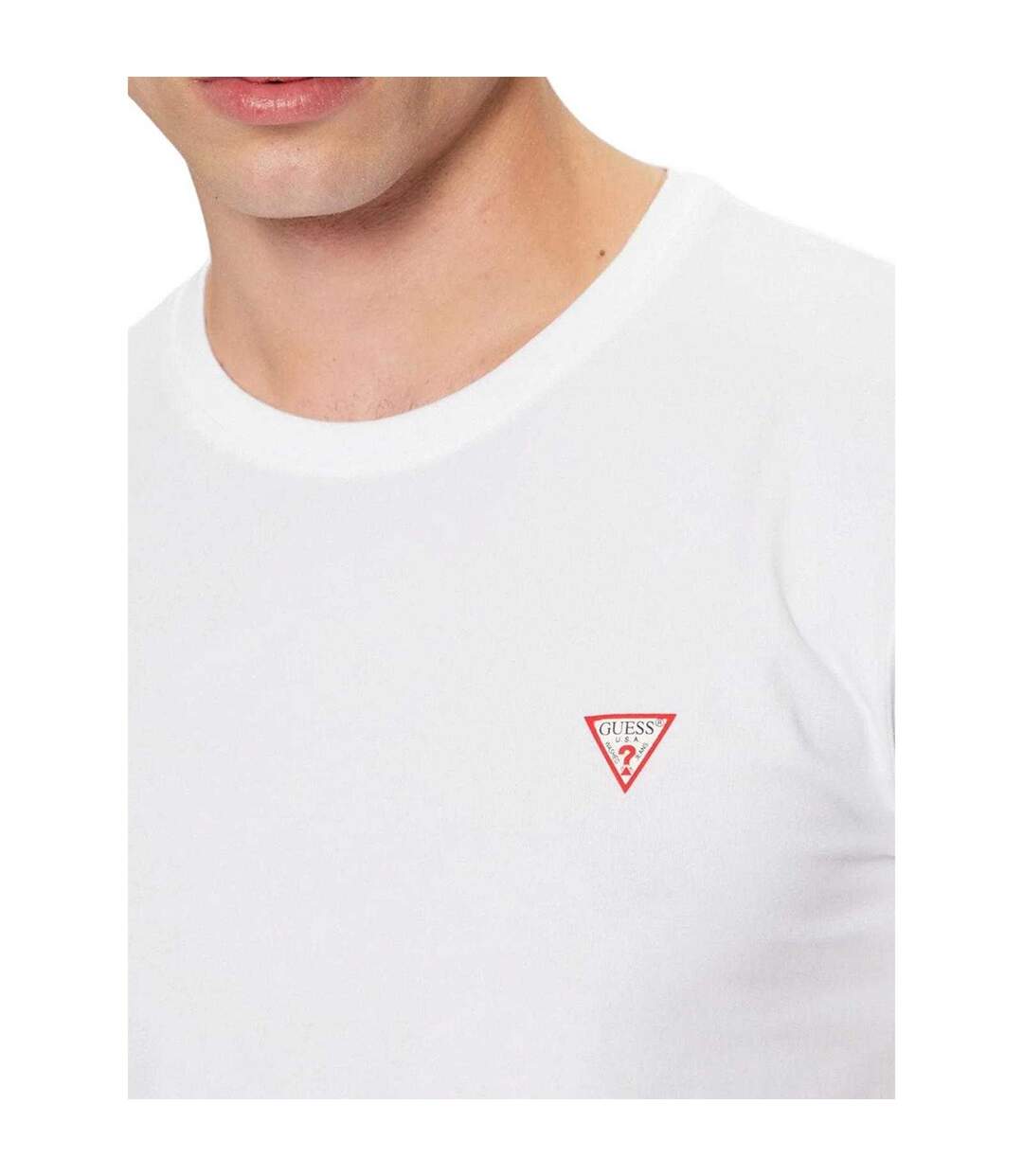T-shirt Motif/style Logo Homme Blanc Guess-3