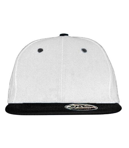 Result Unisex Core Bronx Original Flat Peak Snapback Dual Colour Cap (White/Black) - UTBC3045