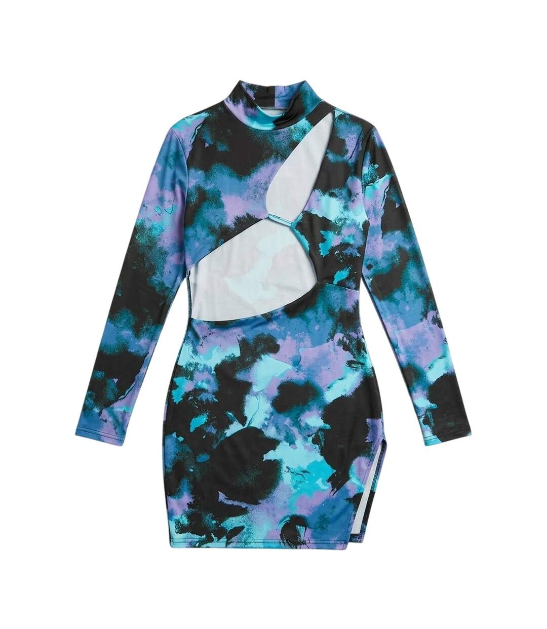 Robe Courte Slinky Femme Bleu Missy Empire-2