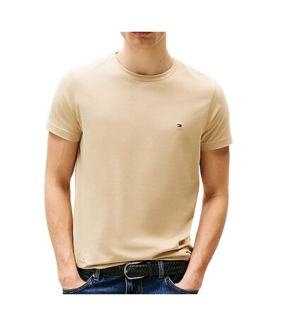 T-shirt beige homme tommy hilfiger stretch slim - l