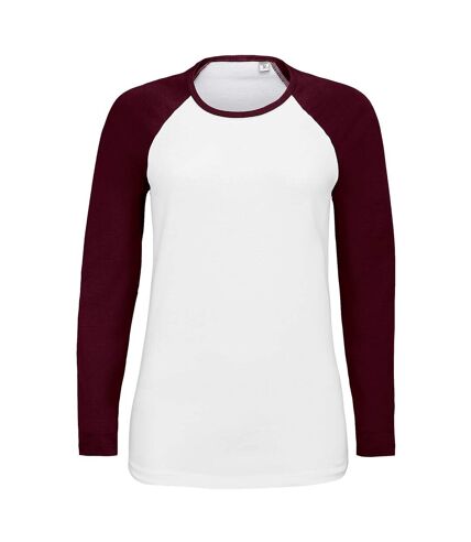 SOLS - Tee-Shirt Milky - Femme (Blanc/Bordeaux) - UTPC3514