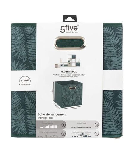 Boîte de Rangement Herbier 31x31cm Vert Foncé