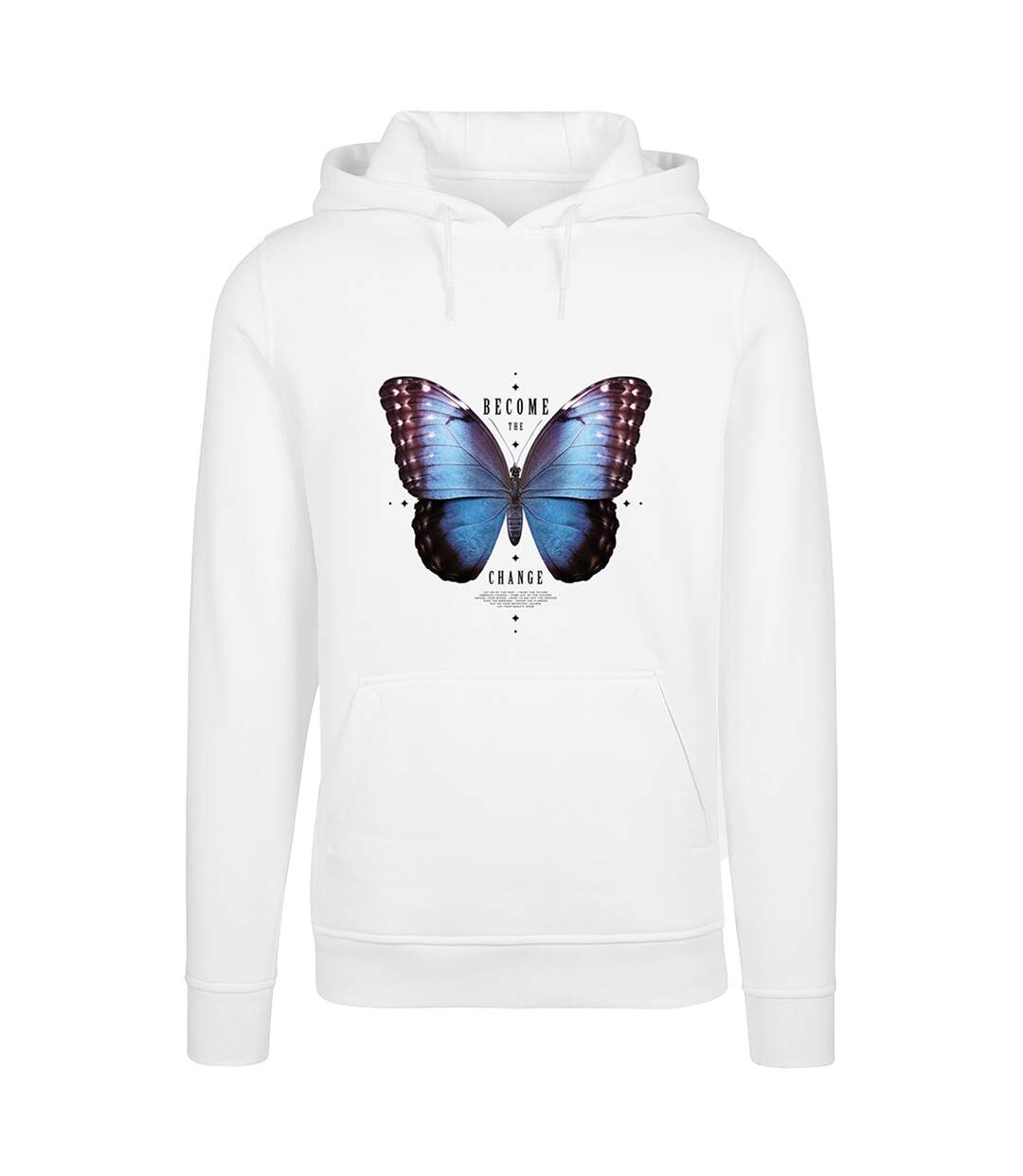 Sweat À Capuche Become The Change Butterfly Homme Blanc Mister Tee-3