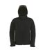 B&c Mens Softshell Hooded Breathable, Waterproof & Windproof Jacket Doublure Polaire Noir B And C-1
