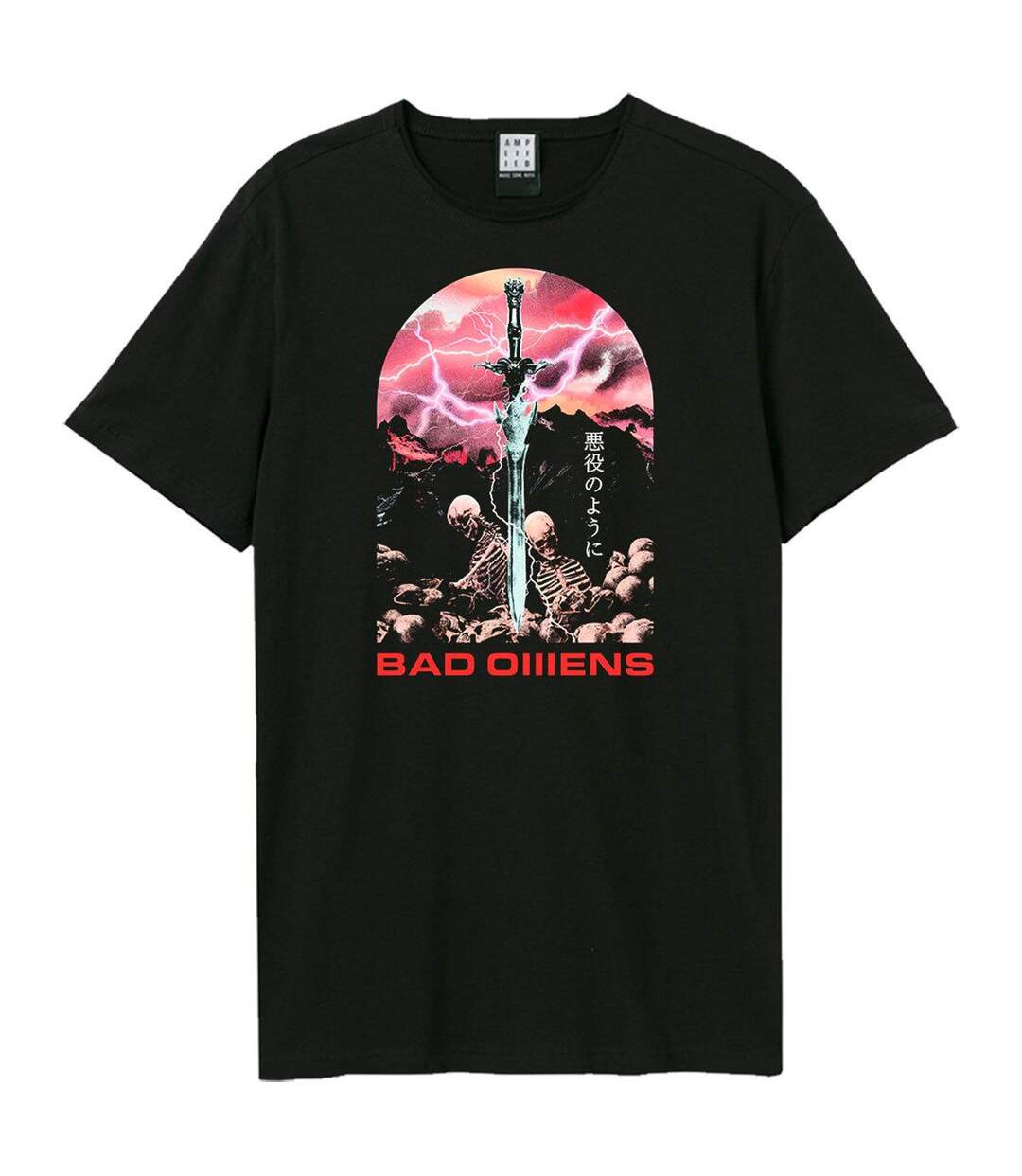 T-shirt Motif/style Mauvais Présages Fantasy Sword Adulte Noir Amplified-1