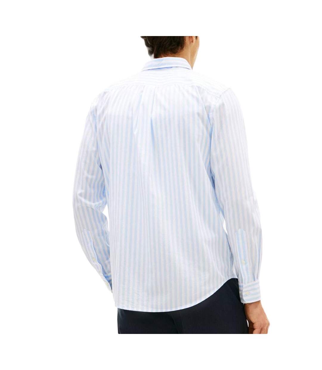 Chemise bleu/blanche homme tommy hilfiger poplin-2