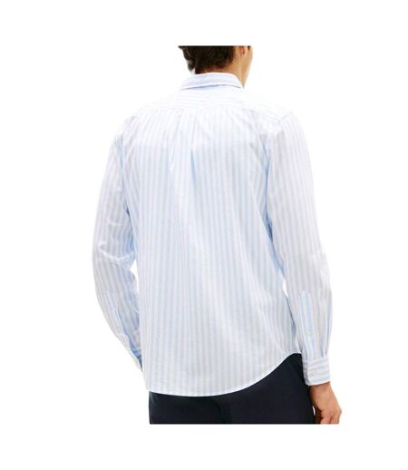 Chemise bleu/blanche homme tommy hilfiger poplin