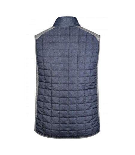 Veste Sans Manches Homme Gris Clair Chiné Anthracite Chiné James And Nicholson