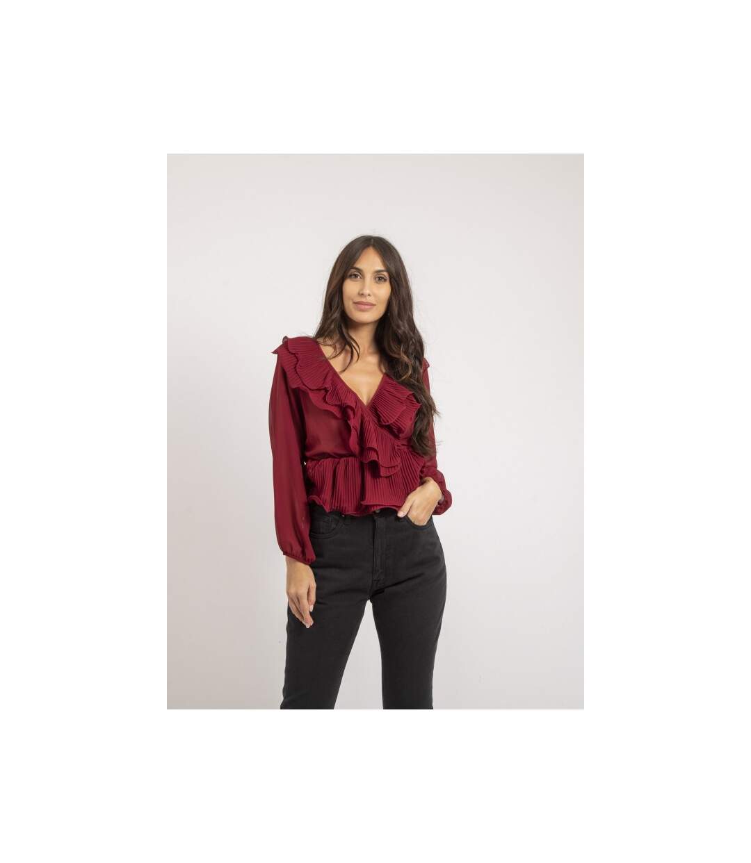 Blouse avec volants OPULA - Dona X Lisa-1
