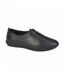 Womens/ladies Leather Casual Shoes Black Mod Comfys-1