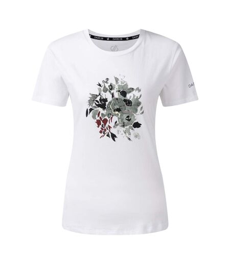 Womens/ladies Tranquility Iii Flowers T-shirt White Dare 2B