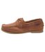 Mens Leather Boat Shoes Dark Tan Chatham-2