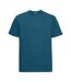 Europe T-shirt Épais Manches Courtes En Coton Homme Bleu Pétrole Russell-1