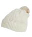 Rock jock womens/ladies winter hat with detachable faux fur pom pom white RockJock-1