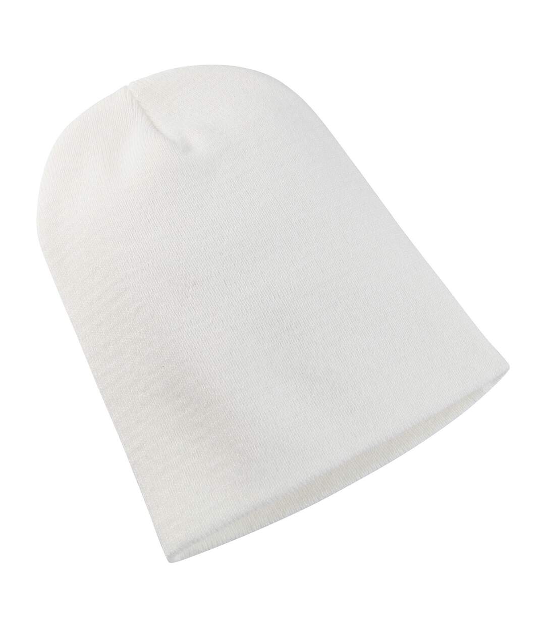 Bonnet épais long adulte unisexe blanc Yupoong-1