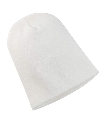 Bonnet épais long adulte unisexe blanc Yupoong