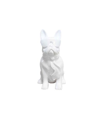 Sculpture Design Chien Dude 37cm Blanc