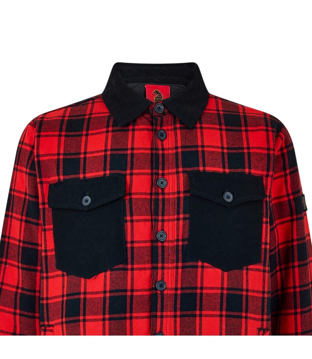 Surchemise Motif/style Motif Écossais Valley Homme Noir Rouge Luke-3