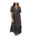 Robe Portefeuille Motif/style Fleurs Femme Noir Blanc Brave Soul-2