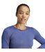Haut Manches Longues Femme Bleu Marine Foncé Chiné Adidas-4