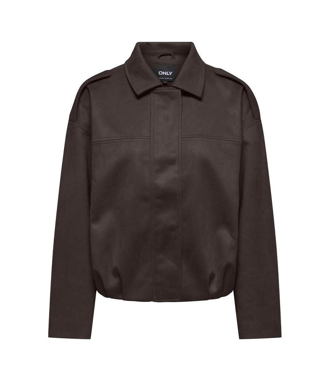 Veste en suédine marron foncé femme only amber-1