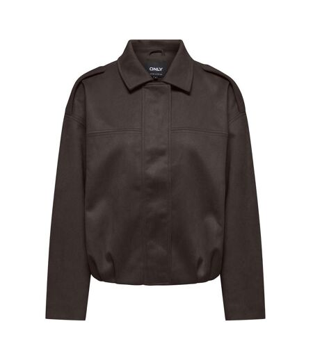 Veste en suédine marron foncé femme only amber