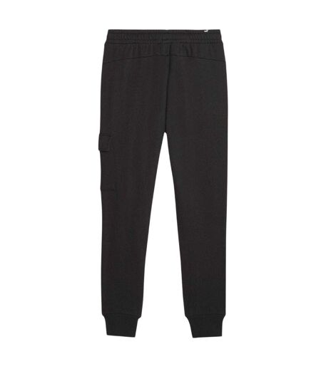 Mens Logo Regular Cargo Jogging Bottoms  Black Puma