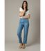 Pantalon droit fluide à taille élastiquée avec lien de serrage et monopoche arrière RENATE-1