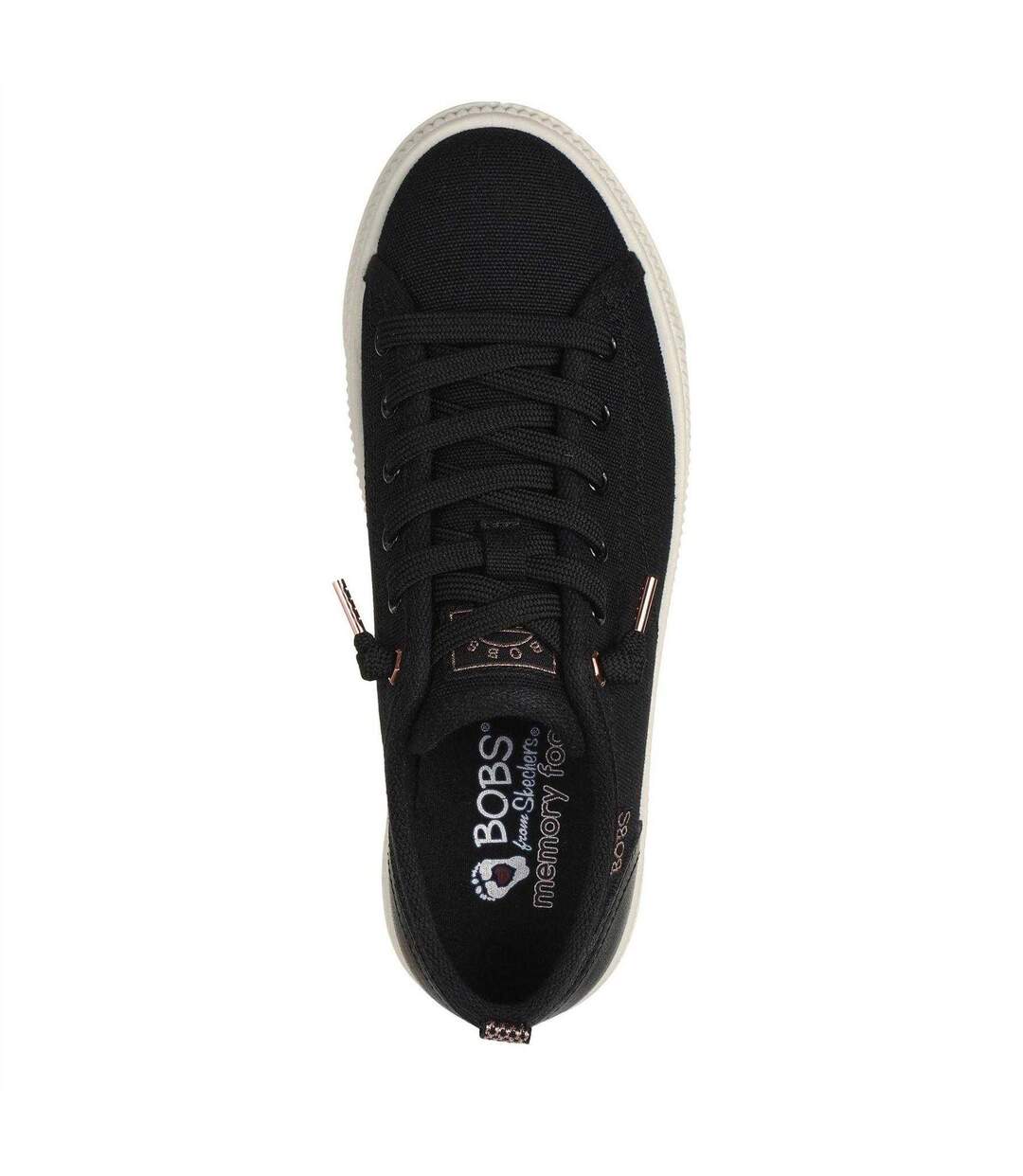 Womens/ladies Bobs Copa Canvas Trainers Black Skechers-4