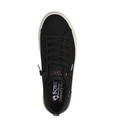 Womens/ladies Bobs Copa Canvas Trainers Black Skechers