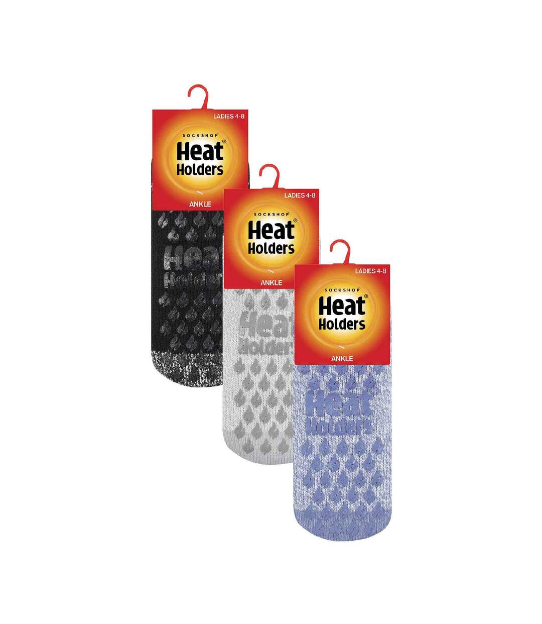 3 Pair Ladies Ankle Slipper Socks | Fleece Low Cut Fluffy Socks with Grippers-2
