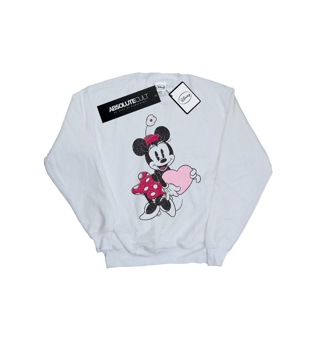 Disney Sweatshirt Love Heart Minnie Mouse Womens/Ladies (Blanc) - UTBI27694-1