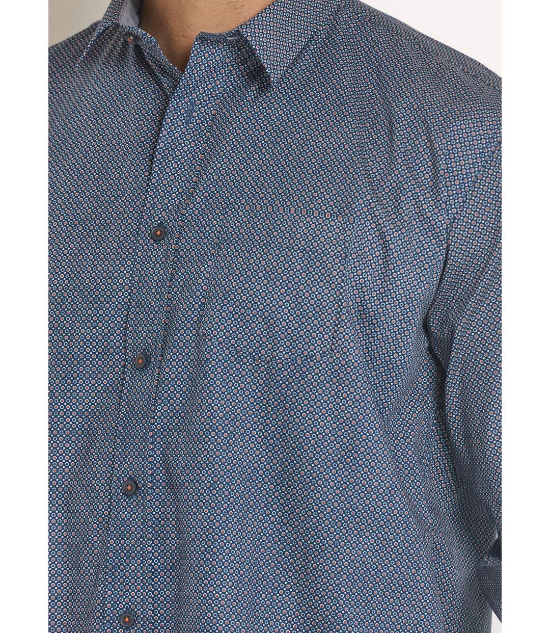 Chemise manches longues à micro motif-4