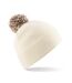 Adultes Bonnet Unisexe Snowstar Blanc Cassé Café Beechfield-2
