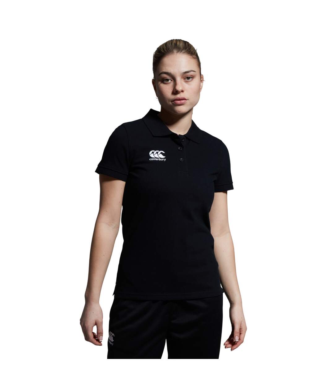 Womens/ladies Waimak Polo Shirt Black Canterbury-1