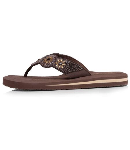Isotoner Tongs femme très confortables, dessus sophistiqué