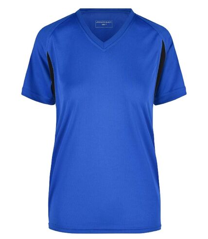 t-shirt running respirant JN316 - bleu roi et noir - FEMME
