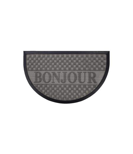 Tapis d'Entrée Demi-Lune Bonjour 45x75 cm Gris