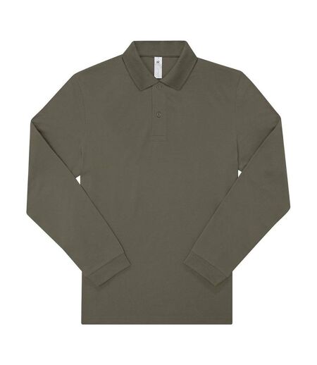Polo manches longues- Homme - PU425 - vert militaire