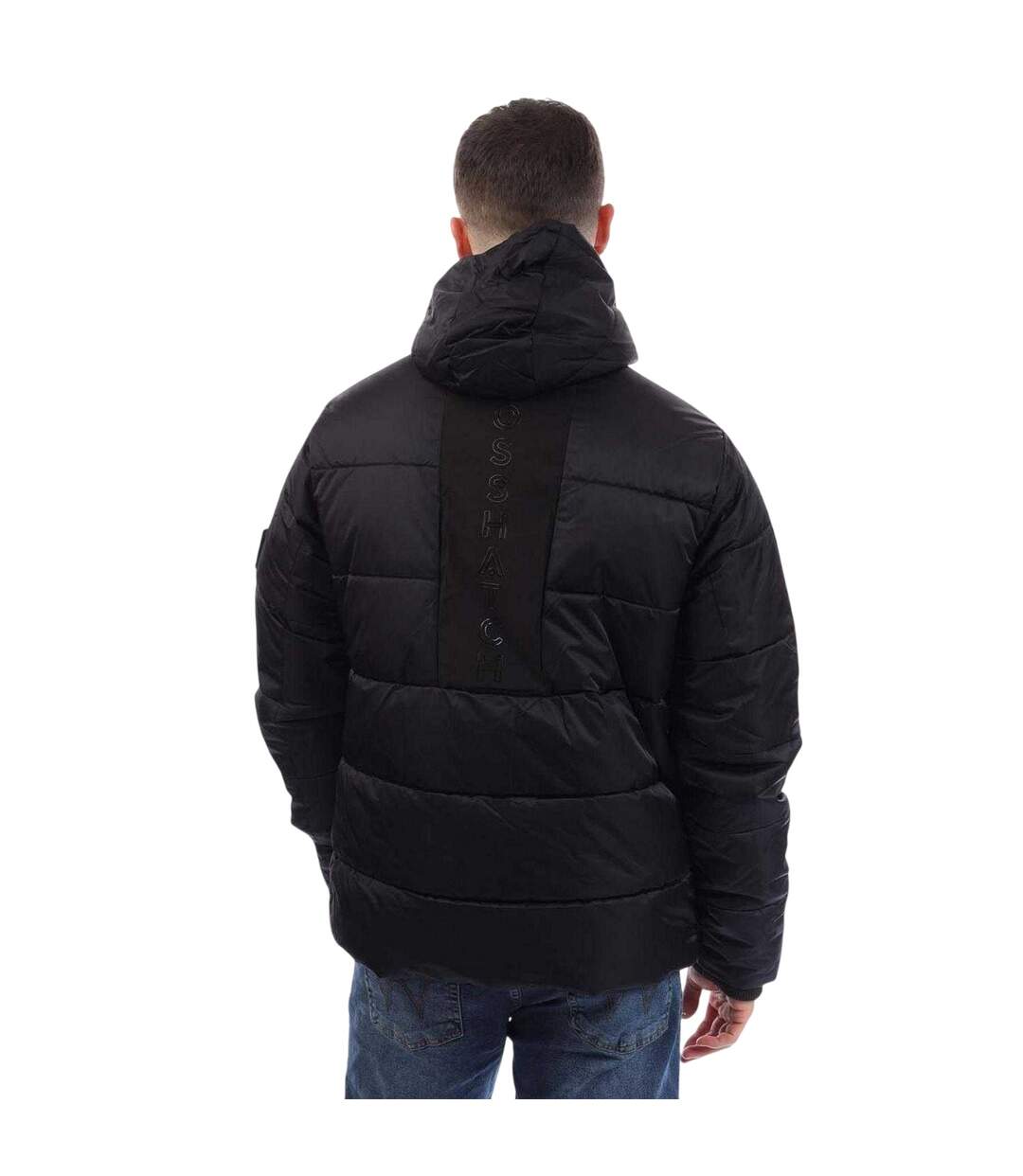 Mens Polyester Padded Jacket Blue Crosshatch-3