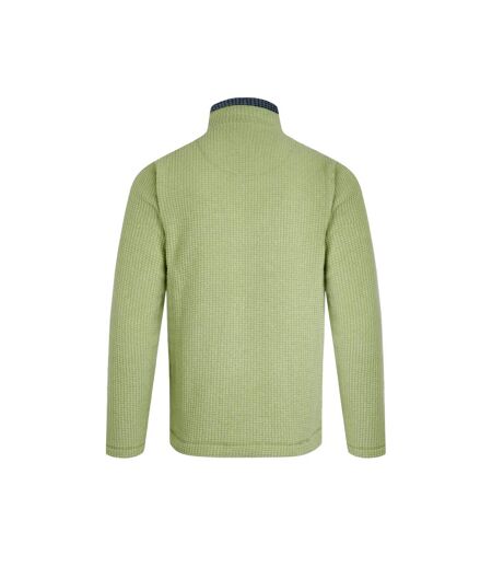 Mens newark grid eco friendly quarter zip fleece top tarragon Weird Fish