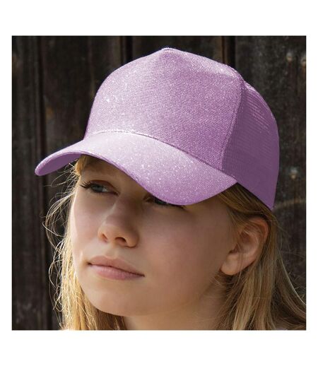Result Headwear Mens Core New York Sparkle Cap (Baby Pink) - UTRW7253