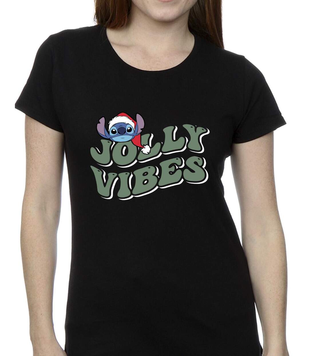 Disney Femmes/Les femmes Lilo & Stitch Jolly Chilling Vibes - T-shirt en coton (Noir) - UTBI26123-3