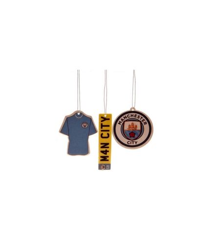 Manchester City FC Air Freshener Set (Pack of 3) (White/Blue/Yellow) (One Size)