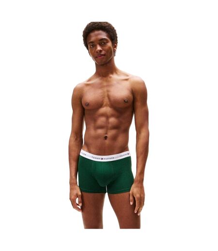 Pack Of 3  Mens Cotton Blend Classic Boxer Shorts  Green Navy Blue Tommy Hilfiger