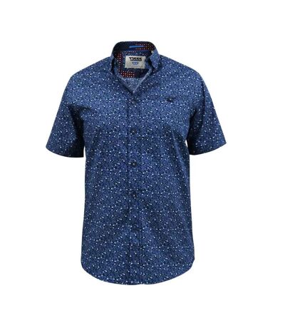 D555 Mens Tristain Floral Short Sleeve Shirt (Navy)