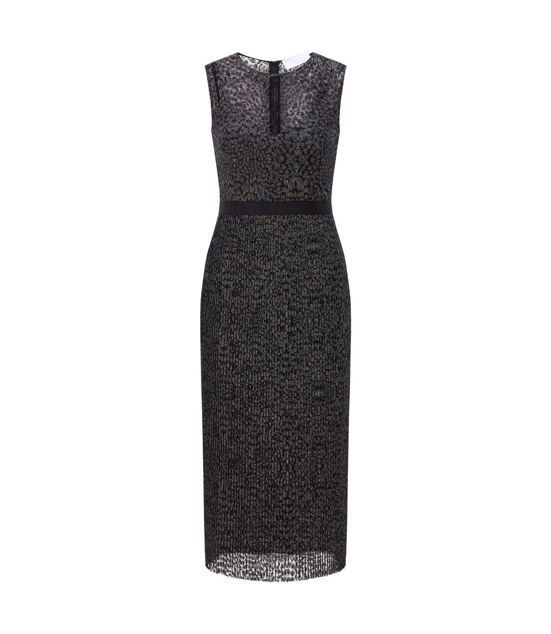 Robe Mi-longue Delyra Femme Noir Argenté Boss-2