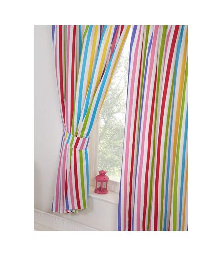 Bedding & Beyond Rainbow Striped Lined Curtains (Pack of 2) (Multicolored) (54in x 66in)